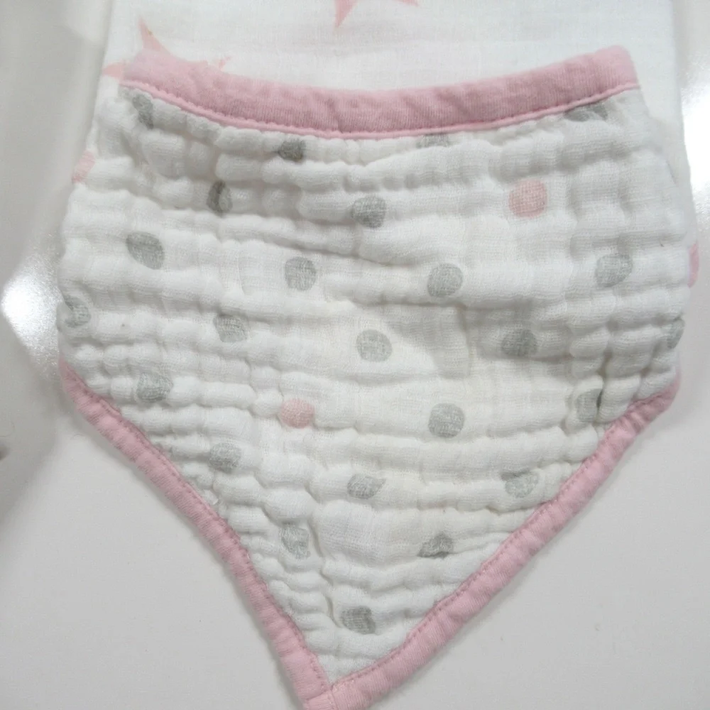 Baby Girl Muslin Blankets and Bandana Bib 6pc Lot